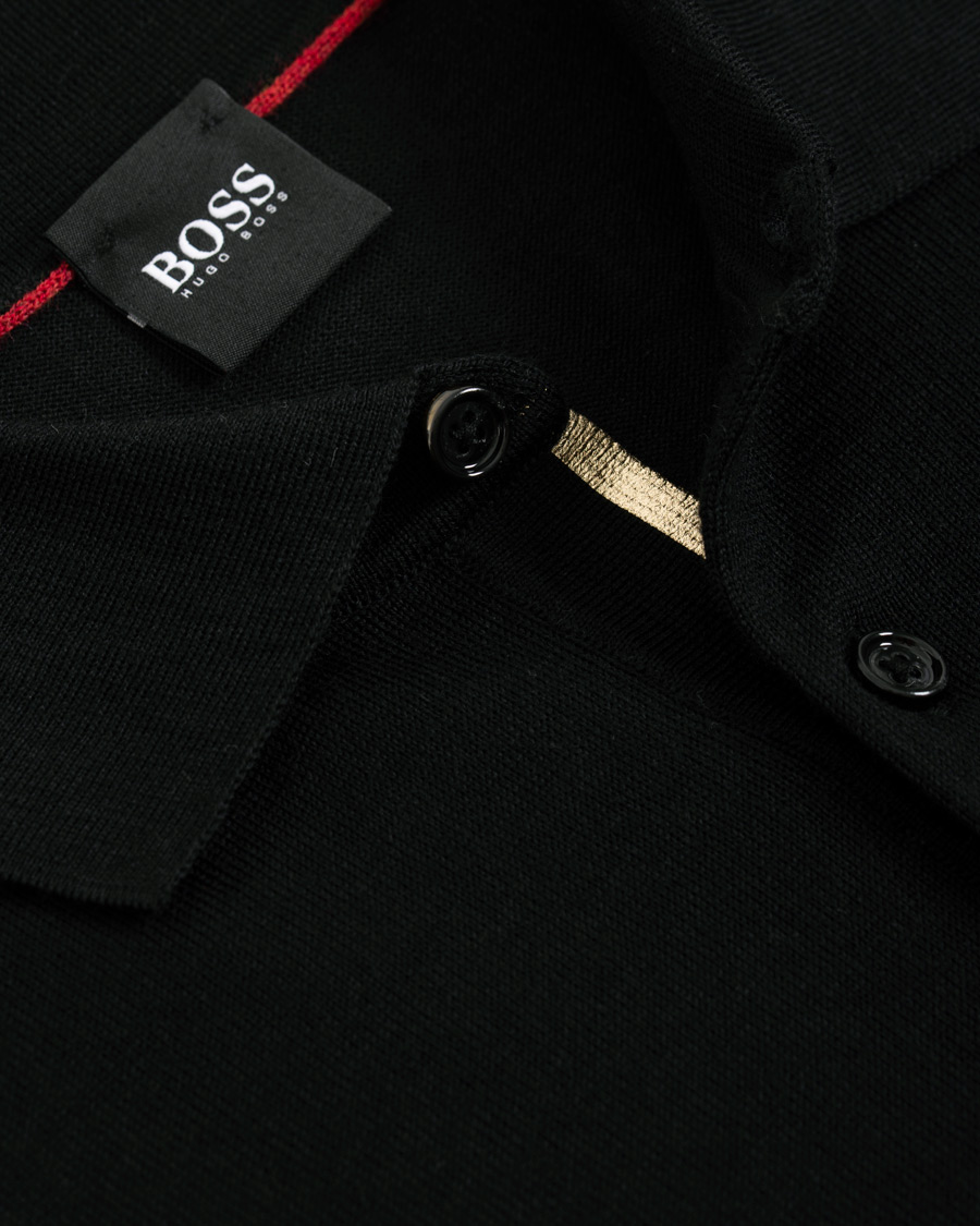 Herr | Tröjor | BOSS BLACK | BOSS Grayson Extra Fine Merino Knitted Poloshirt Black