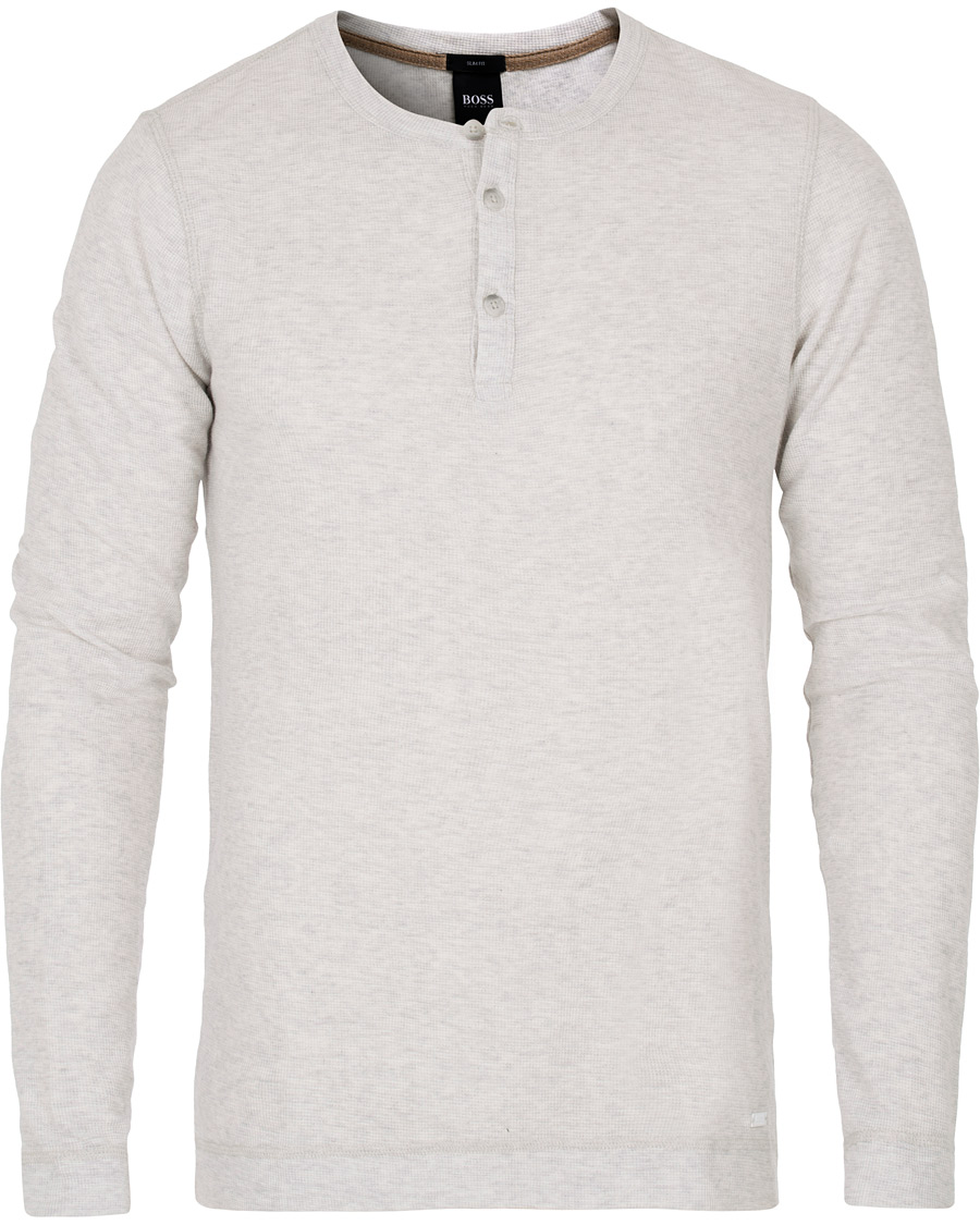 Herr | Tröjor | BOSS ORANGE | BOSS Casual Trix Fine Heather Waffle Henley Natural