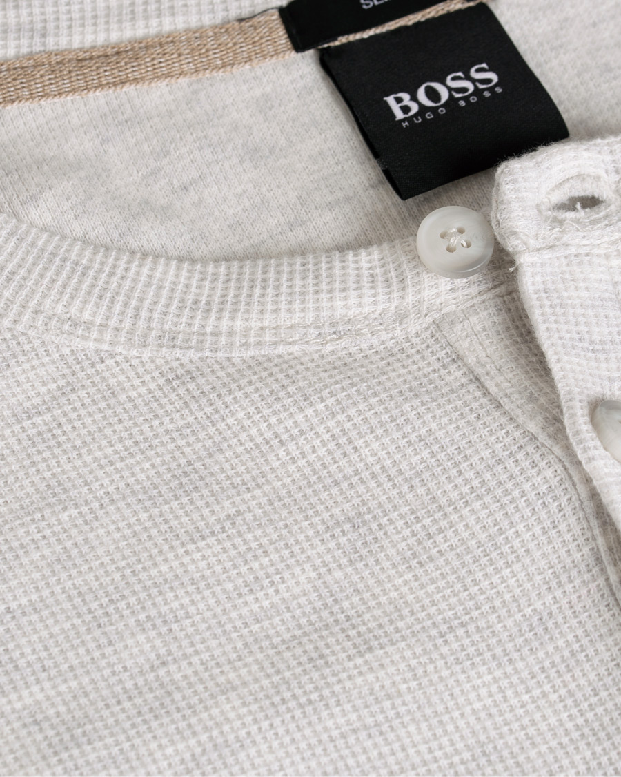 Herr | Tröjor | BOSS ORANGE | BOSS Casual Trix Fine Heather Waffle Henley Natural