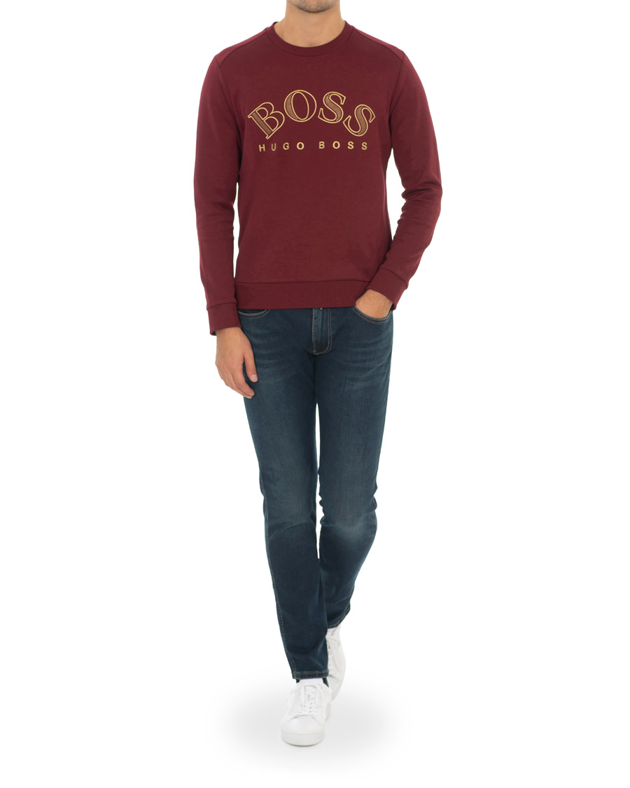 Herr | Tröjor | BOSS GREEN | BOSS Athleisure Salbo Crew Neck Sweathirt Dark Pink