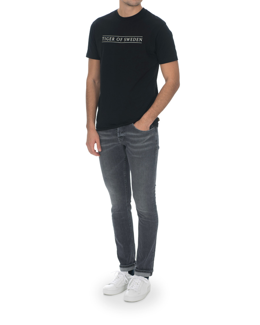 Herr | T-Shirts | Tiger of Sweden Jeans | Fleek Printed Crew Neck Tee Black