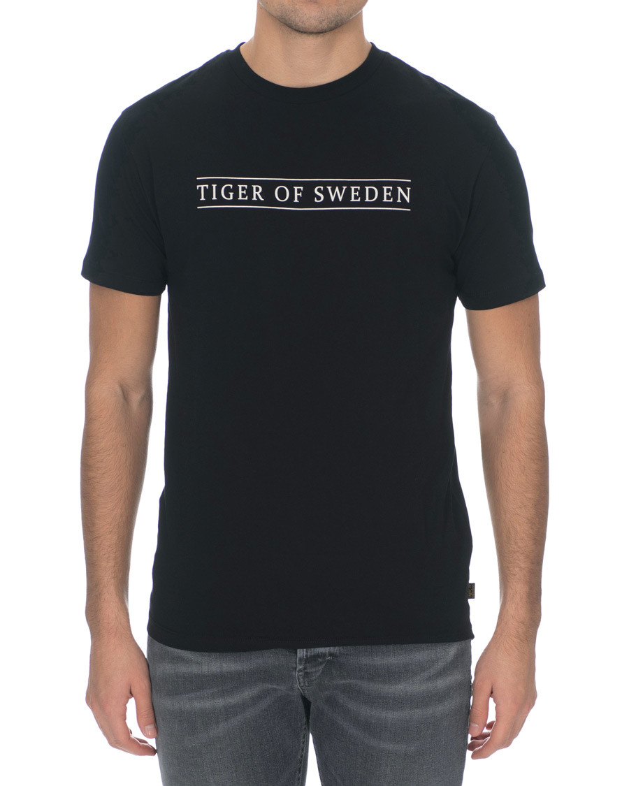 Herr | T-Shirts | Tiger of Sweden Jeans | Fleek Printed Crew Neck Tee Black