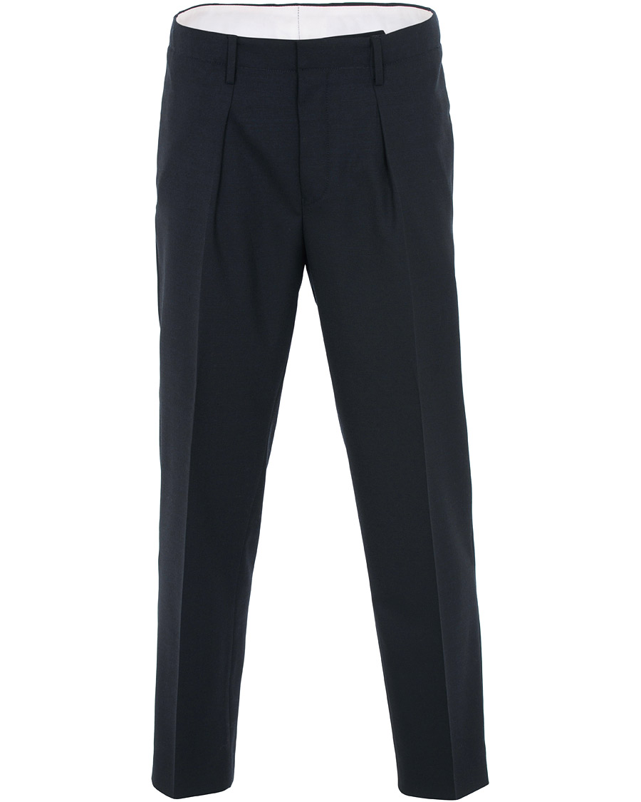 Herr | Byxor | Tiger of Sweden | Tarine Cropt Pleated Trousers Navy