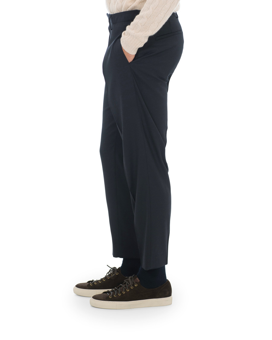 Herr | Byxor | Tiger of Sweden | Tarine Cropt Pleated Trousers Navy