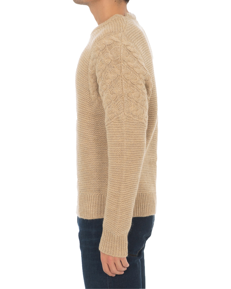 Herr | Tröjor | Tiger of Sweden | Pike Wool Structured Knitted Sweatshirt Beige