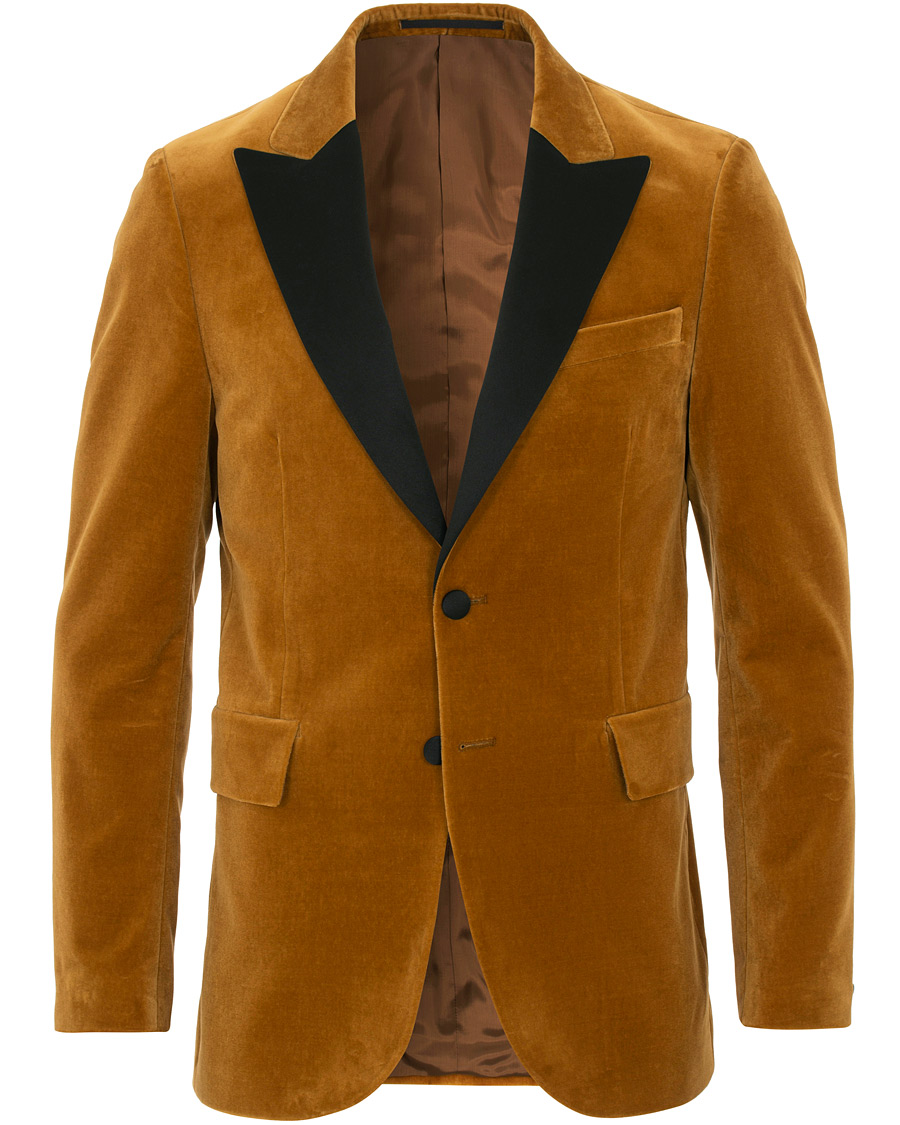 Herr | Kavajer | Tiger of Sweden | 1903 Velvet Tuxedo Blazer Mustard