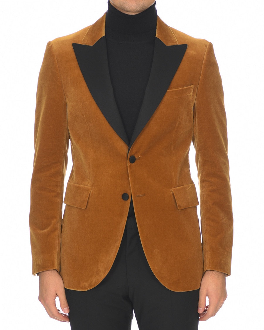 Herr | Kavajer | Tiger of Sweden | 1903 Velvet Tuxedo Blazer Mustard