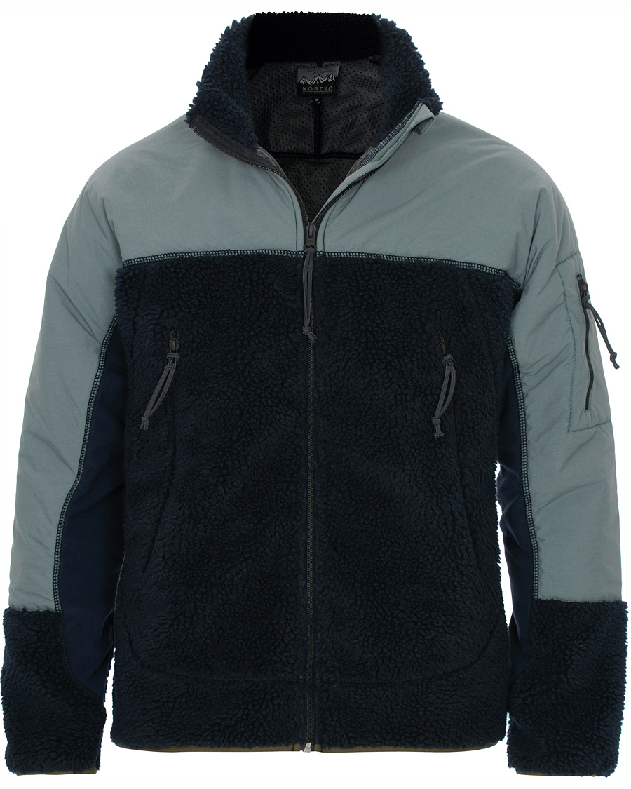Herr | Jackor | J.Crew | 8mm Pile Sherpa Full Zip Jacket Darkest Indigo