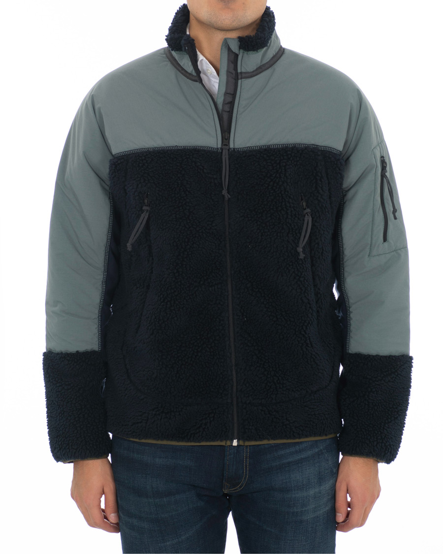 Herr | Jackor | J.Crew | 8mm Pile Sherpa Full Zip Jacket Darkest Indigo
