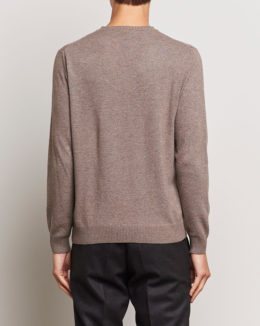 Herr | Tröjor | Oscar Jacobson | Valter Wool/Cashmere Round Neck Light Brown