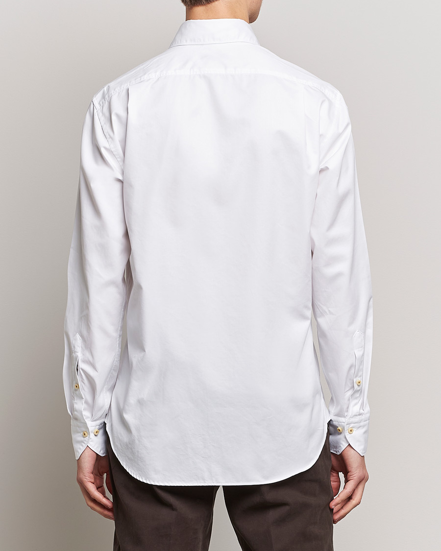 Herr | Skjortor | Stenströms | Fitted Body Washed Cotton Plain Shirt White