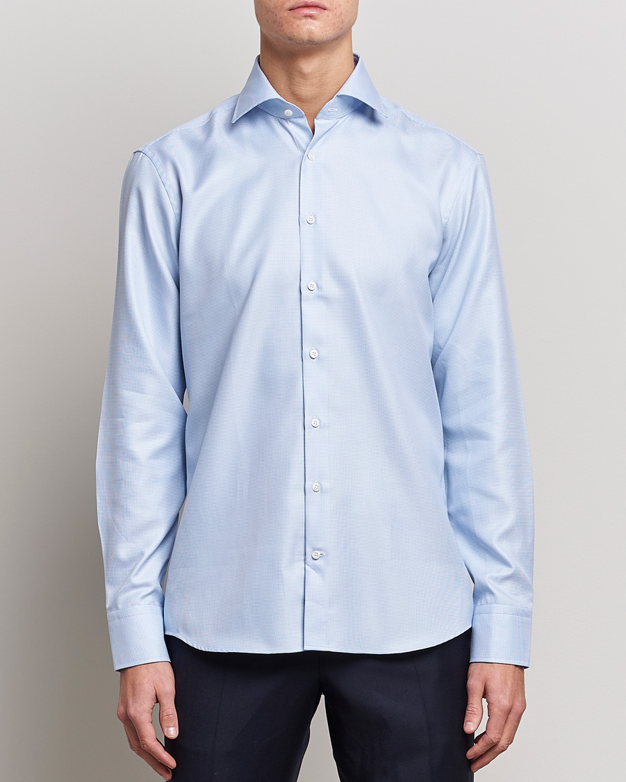 Herr | Skjortor | Stenströms | Fitted Body Houndstooth Shirt Blue