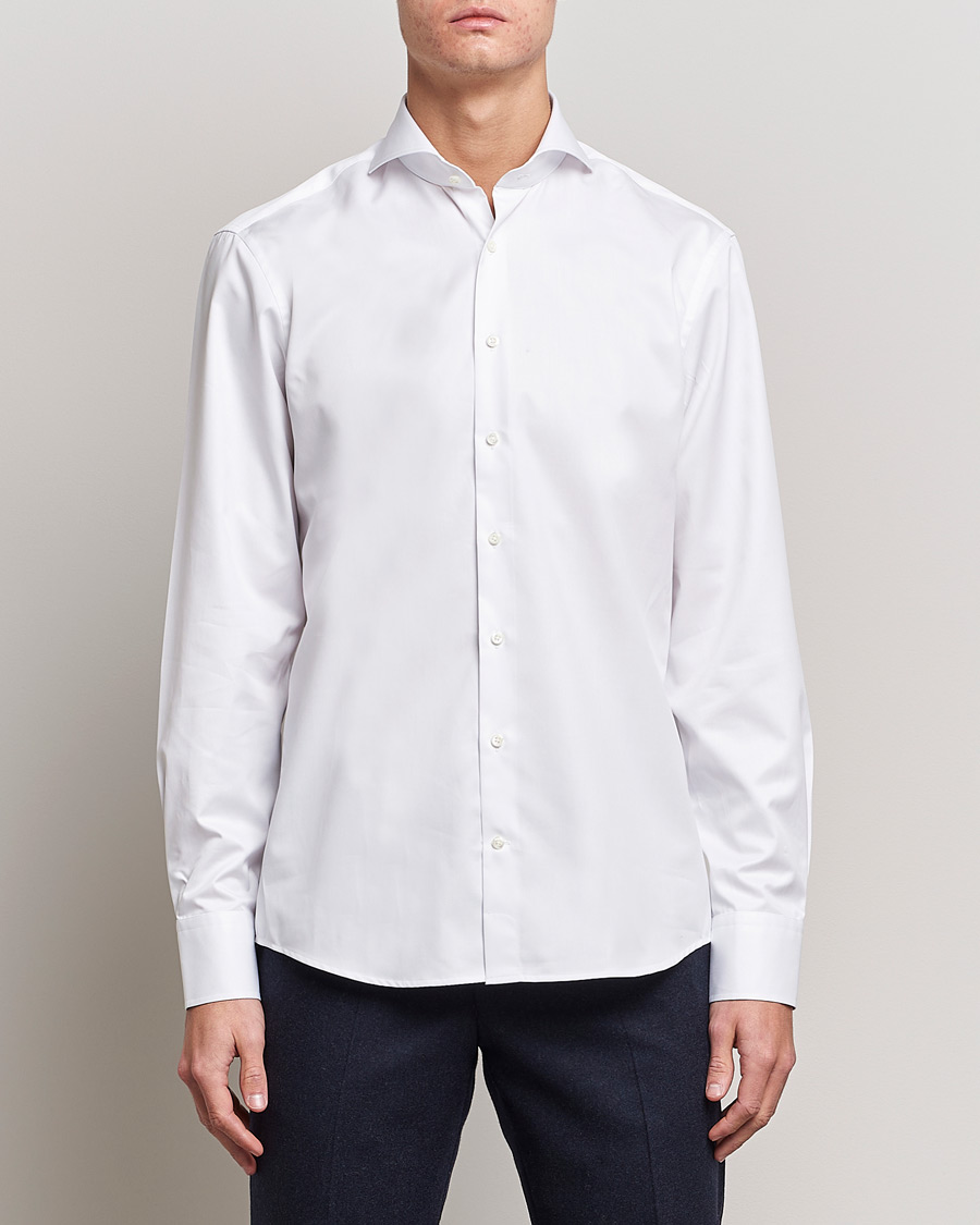 Herr | Formella | Stenströms | Fitted Body Extreme Cut Away Shirt White