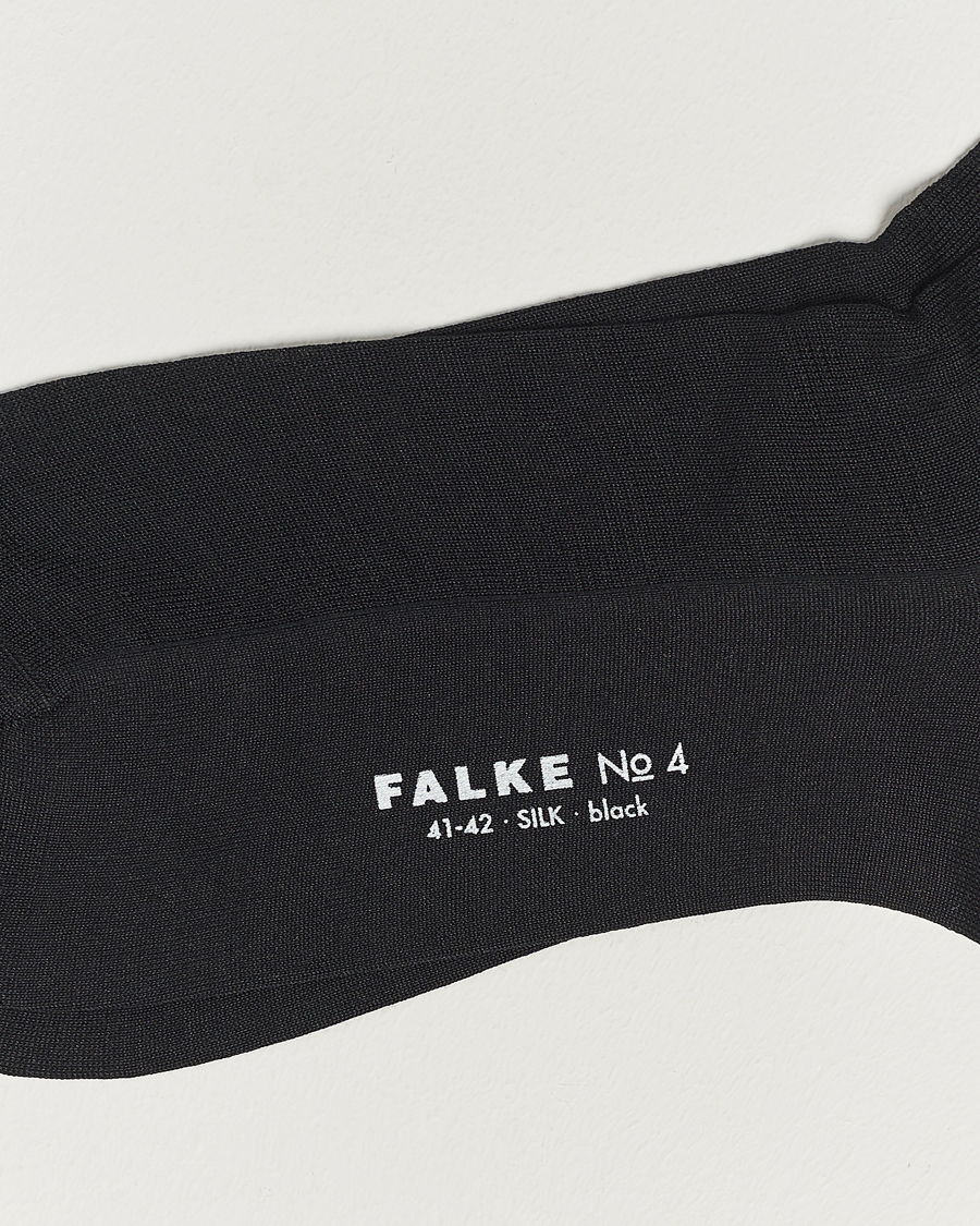 Men |  | Falke | No. 4 Pure Silk Socks Black