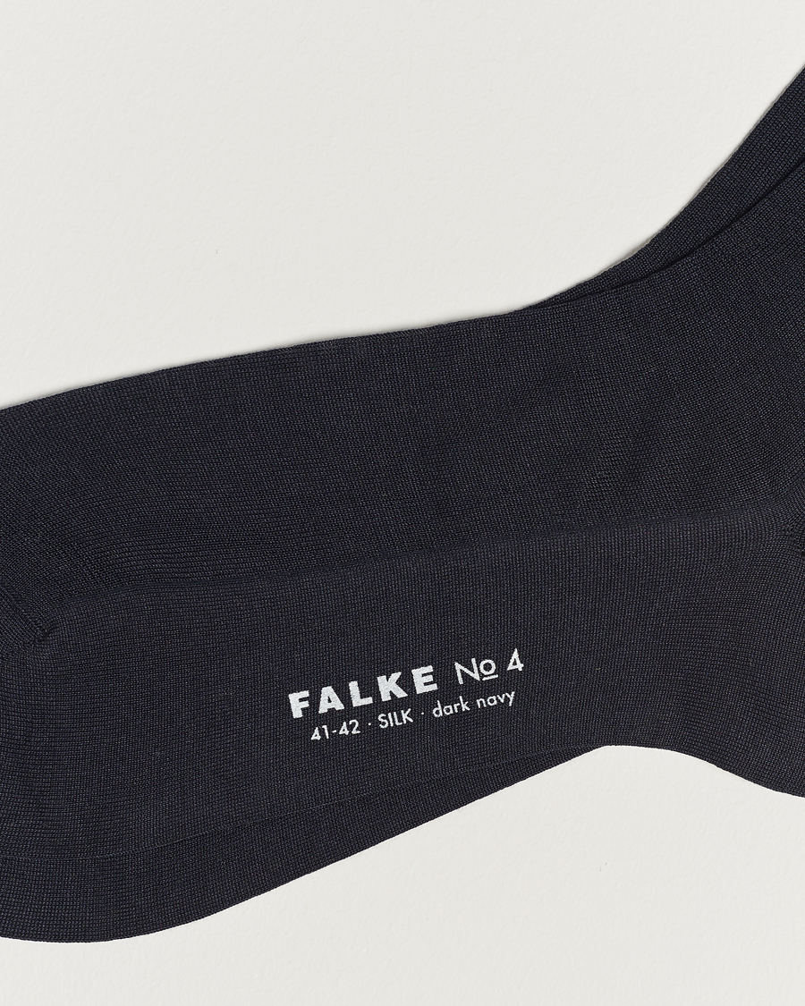 Herr |  | Falke | No. 4 Pure Silk Socks Dark Navy