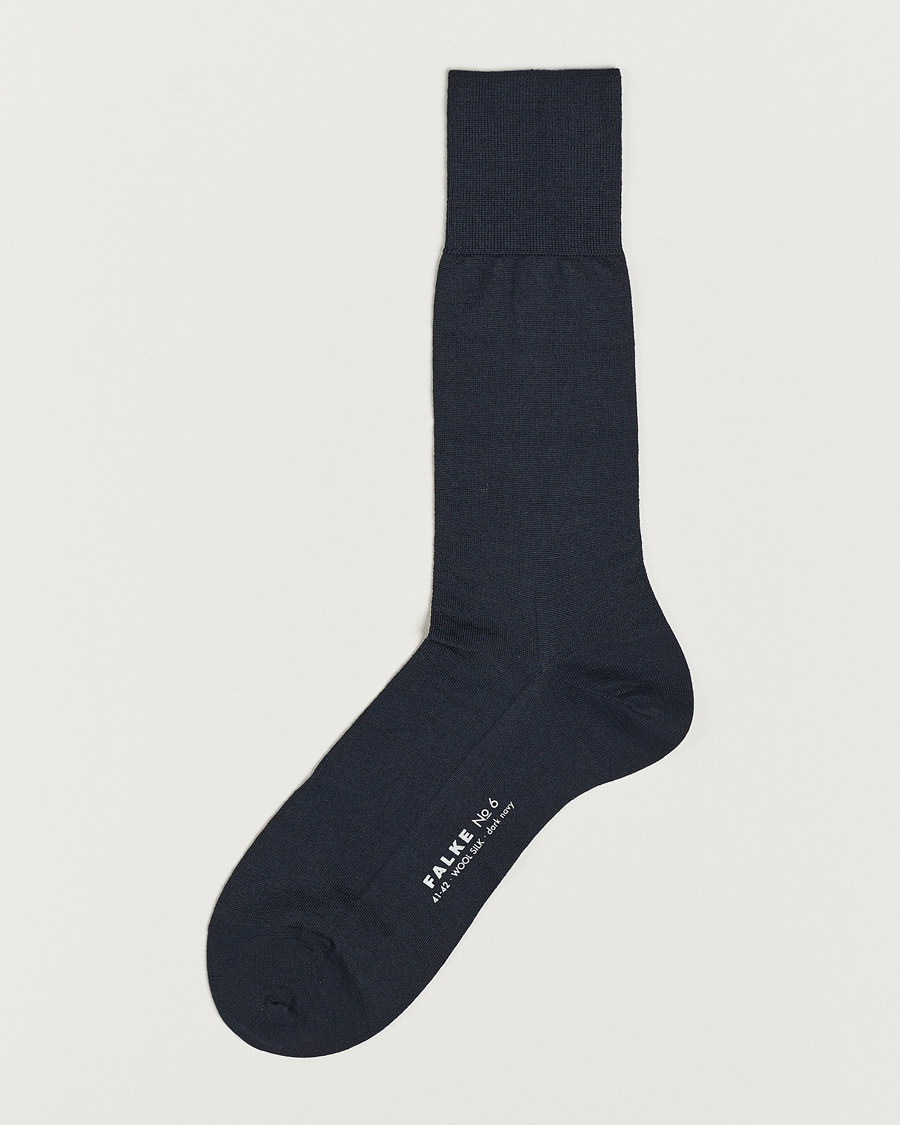 Herr | Underkläder | Falke | No. 6 Finest Merino & Silk Socks Dark Navy