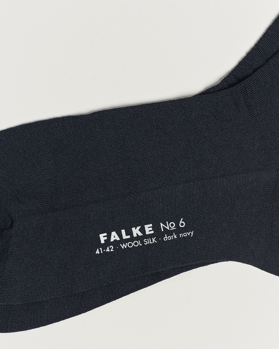 Herr | Underkläder | Falke | No. 6 Finest Merino & Silk Socks Dark Navy