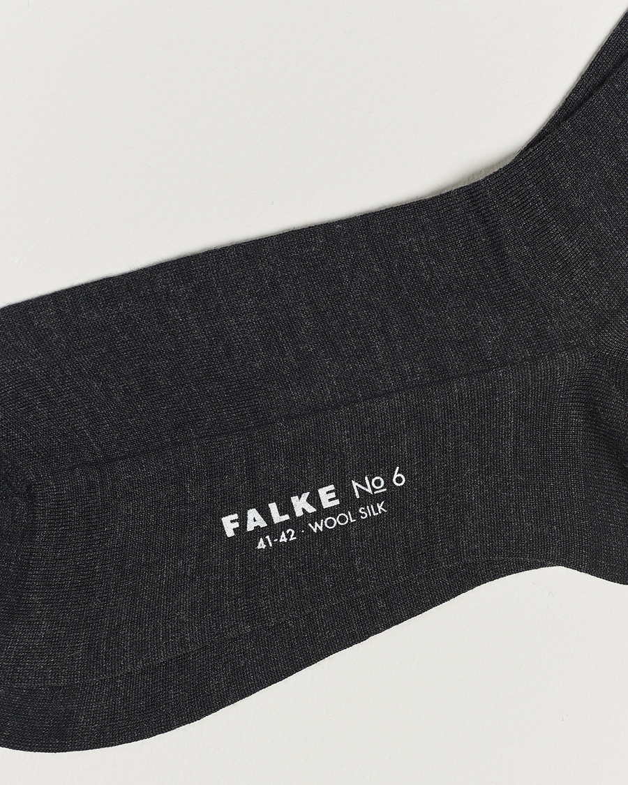 Herr |  | Falke | No. 6 Finest Merino & Silk Socks Anthracite Melange