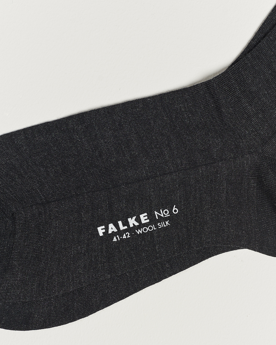 Herr | Underkläder | Falke | No. 6 Finest Merino & Silk Socks Anthracite Melange