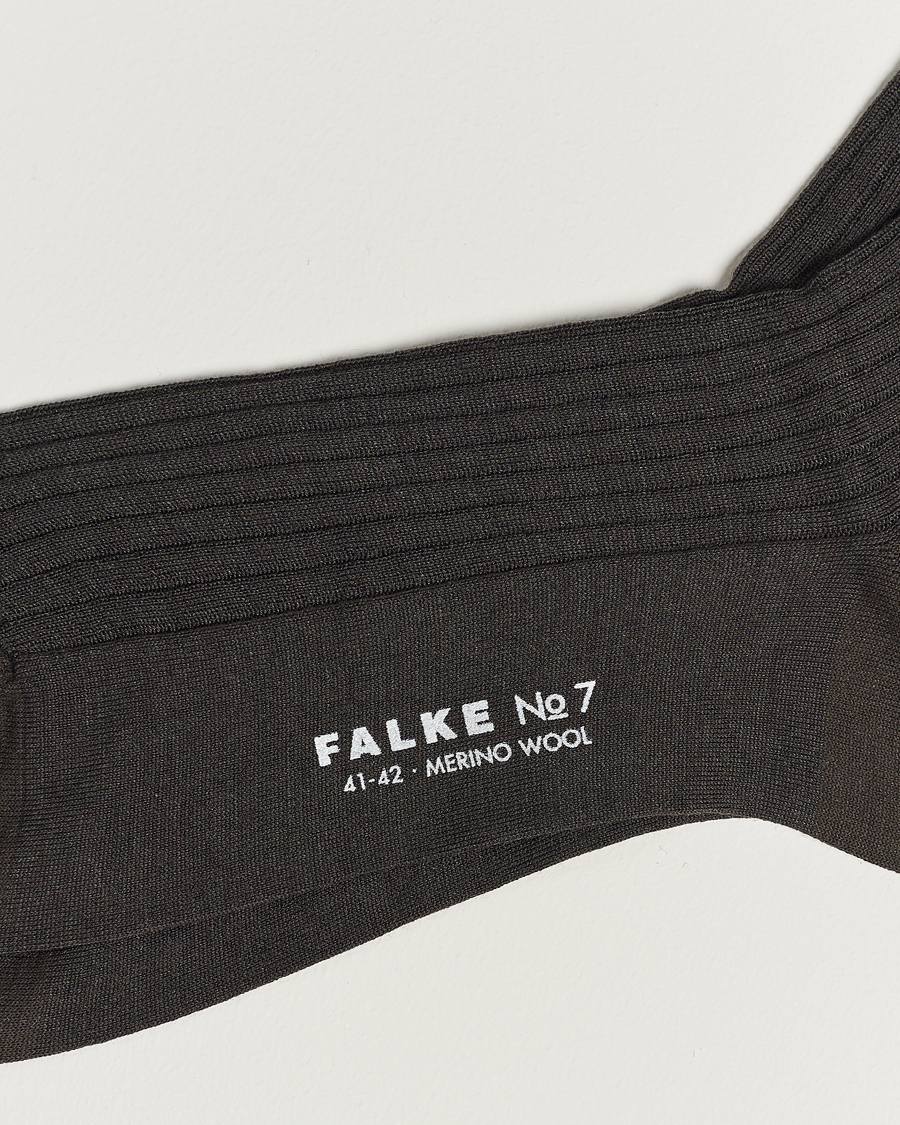 Herr |  | Falke | No. 7 Finest Merino Ribbed Socks Brown