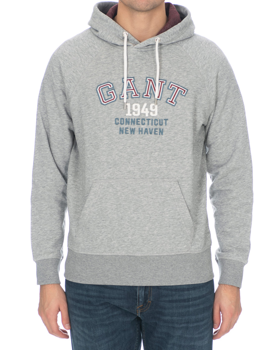 Herr | Tröjor | GANT | Graphic Sweat Hoodie Grey Melange