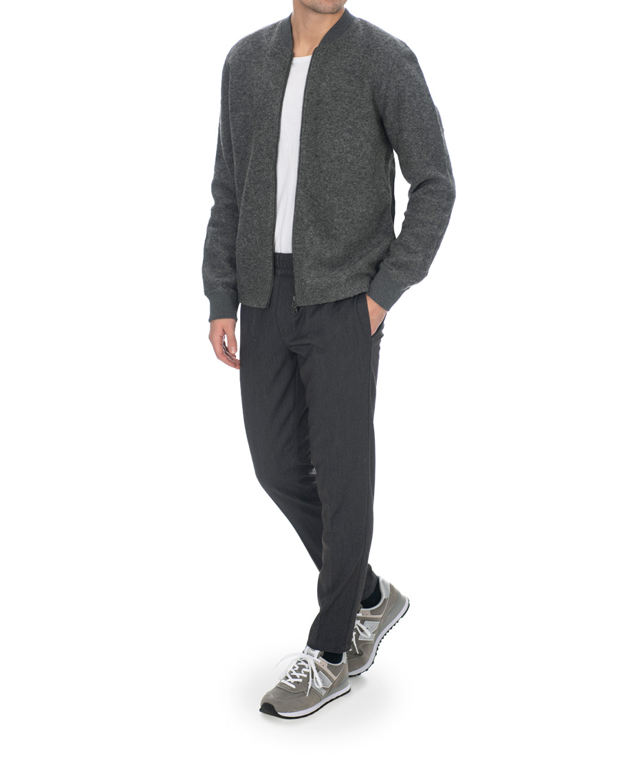 Herr | Tröjor | Samsøe Samsøe | Samsøe & Samsøe Allaro Full Zip Wool Cardigan Dark Grey Melange
