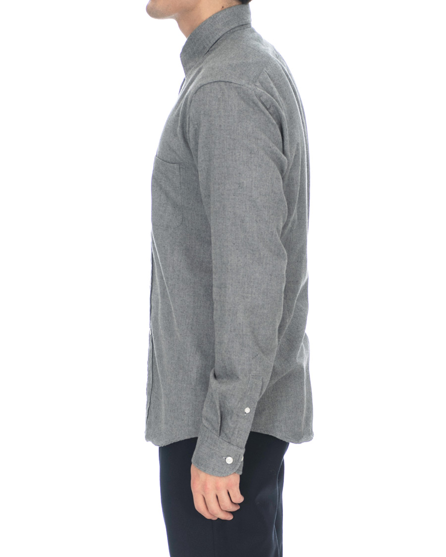 Herr | Skjortor | Eton | Slim Fit Flannel Button Under Shirt Light Grey
