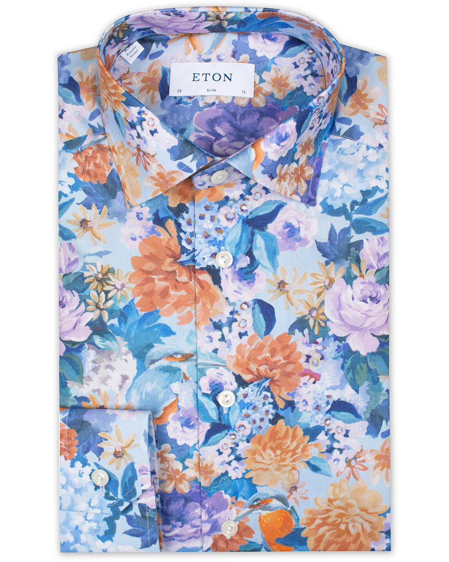 Herr | Skjortor | Eton | Slim Fit Floral Print Cut Away Shirt Multi