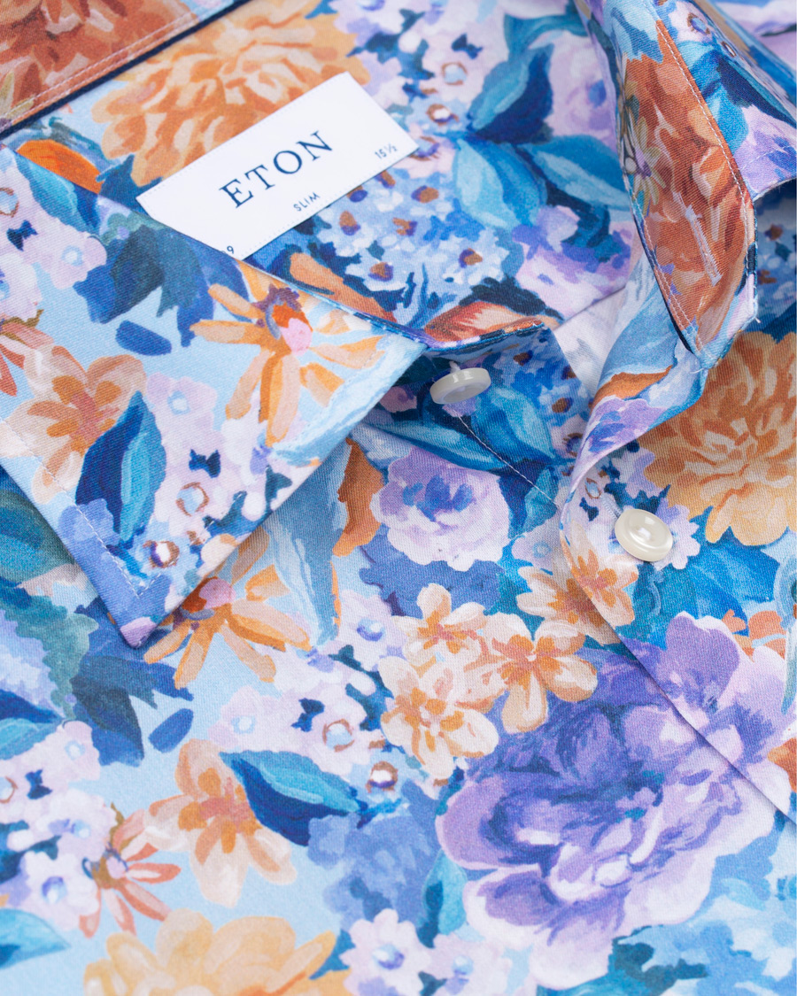 Herr | Skjortor | Eton | Slim Fit Floral Print Cut Away Shirt Multi