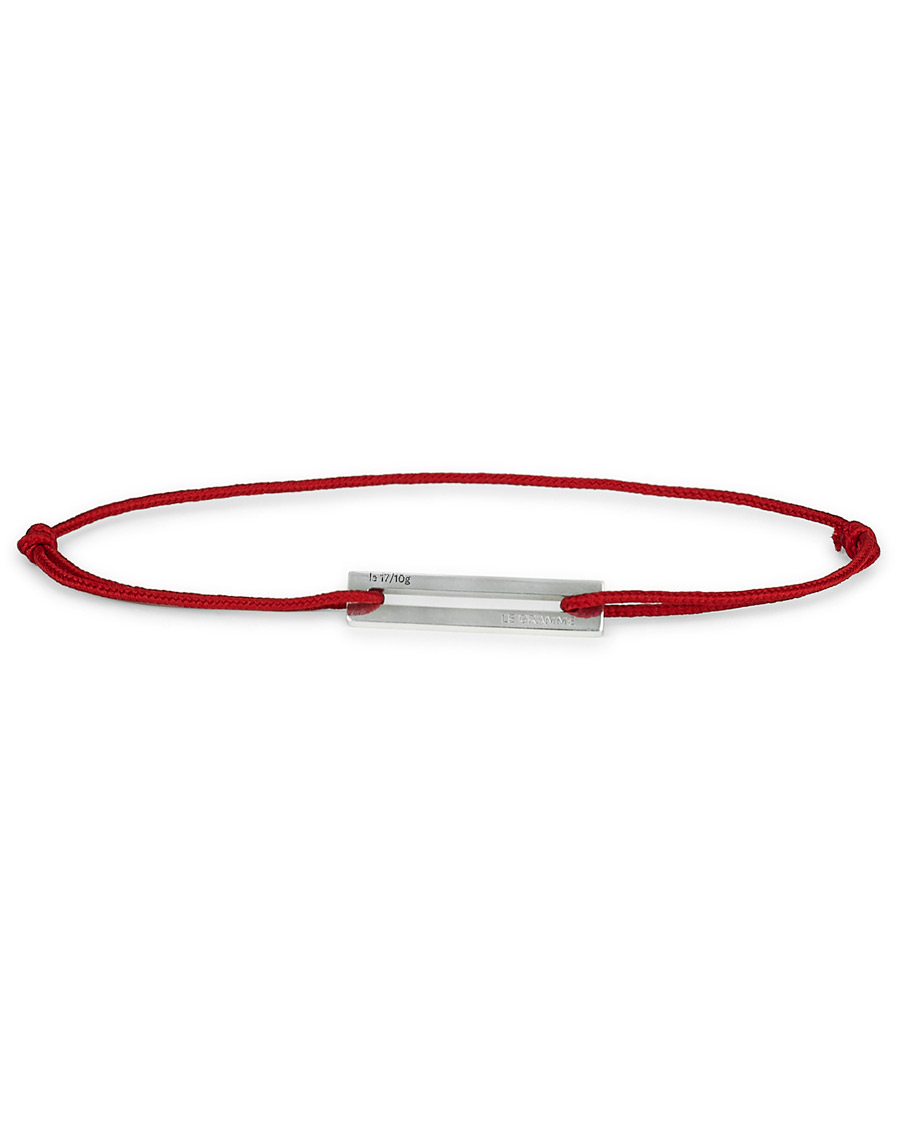Herr | LE GRAMME Cord Bracelet Le 17/10 Red/Sterling Silver | LE GRAMME | Cord Bracelet Le 17/10 Red/Sterling Silver
