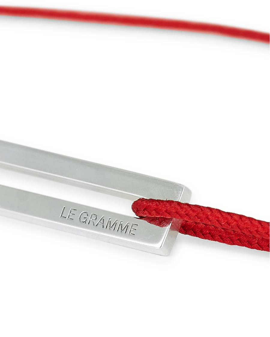 Herr | LE GRAMME Cord Bracelet Le 17/10 Red/Sterling Silver | LE GRAMME | Cord Bracelet Le 17/10 Red/Sterling Silver