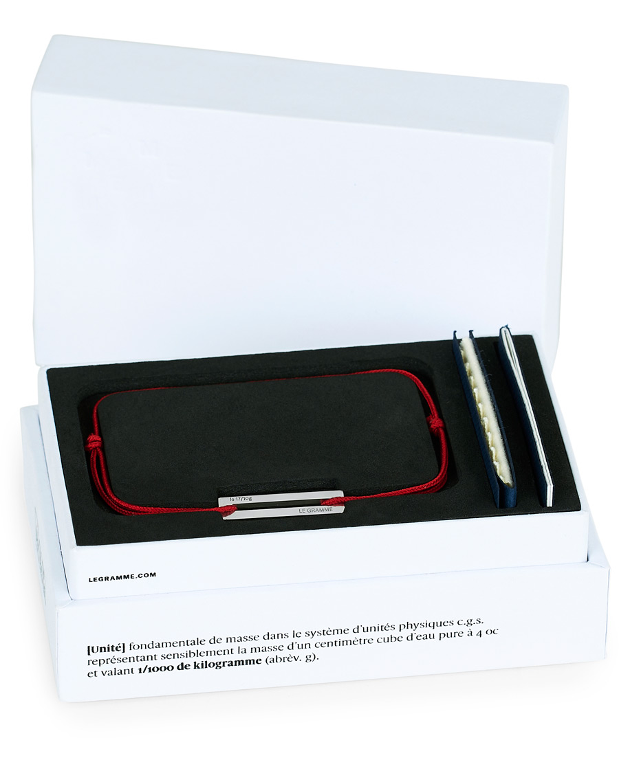 Herr | LE GRAMME Cord Bracelet Le 17/10 Red/Sterling Silver | LE GRAMME | Cord Bracelet Le 17/10 Red/Sterling Silver