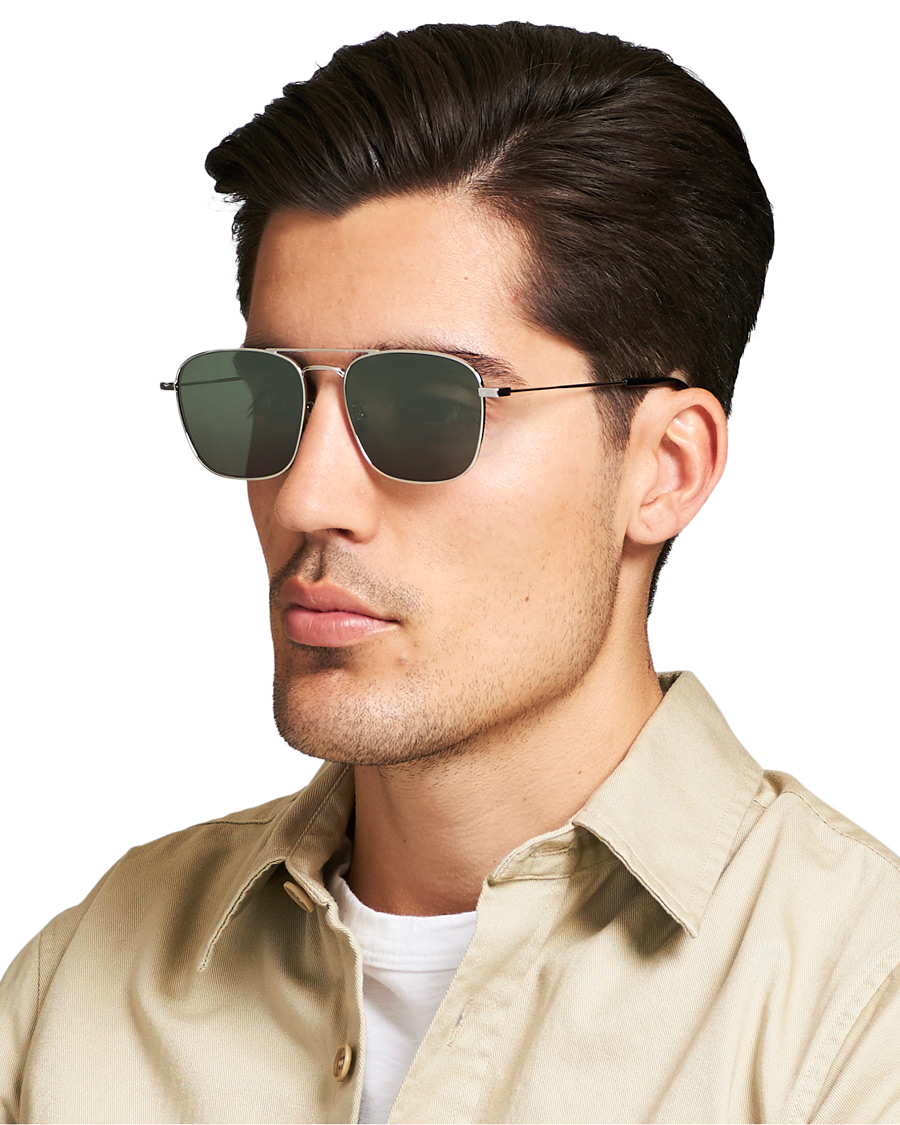 Herr | Pilotsolglasögon | Saint Laurent | SL 309 Sunglasses Silver/Green