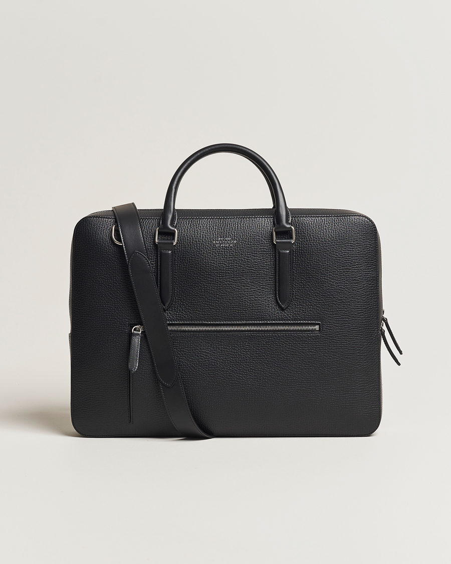 Herr | Väskor | Smythson | Ludlow Slim Briefcase With Zip Front Black