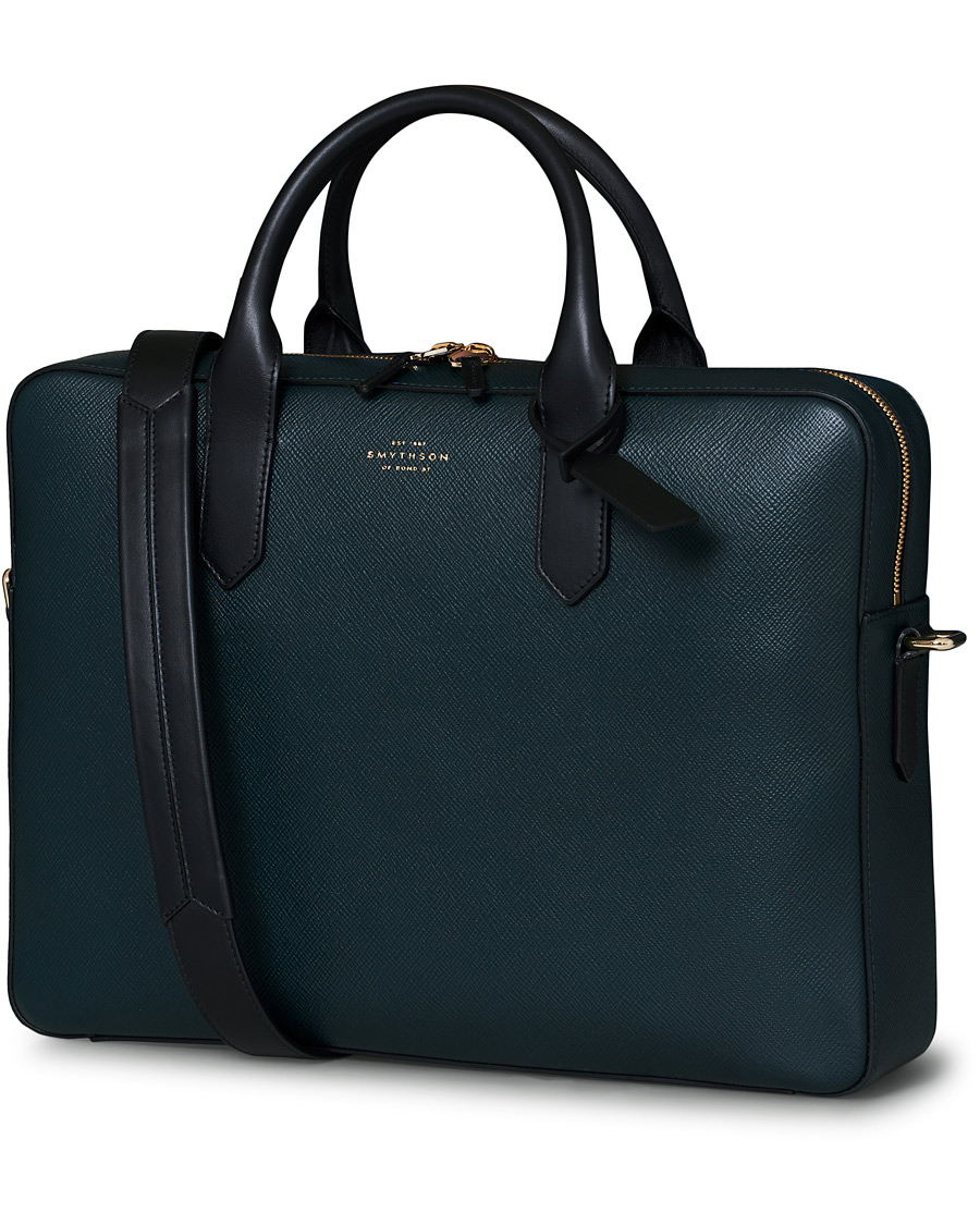 Herr | Smythson Maxi Panama Slim Briefcase Sage Green | Smythson | Maxi Panama Slim Briefcase Sage Green