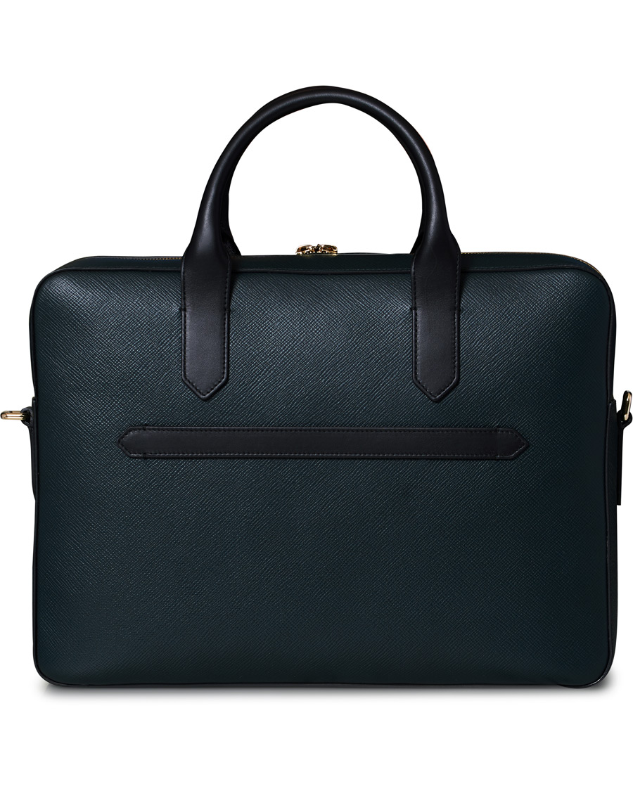 Herr | Smythson Maxi Panama Slim Briefcase Sage Green | Smythson | Maxi Panama Slim Briefcase Sage Green