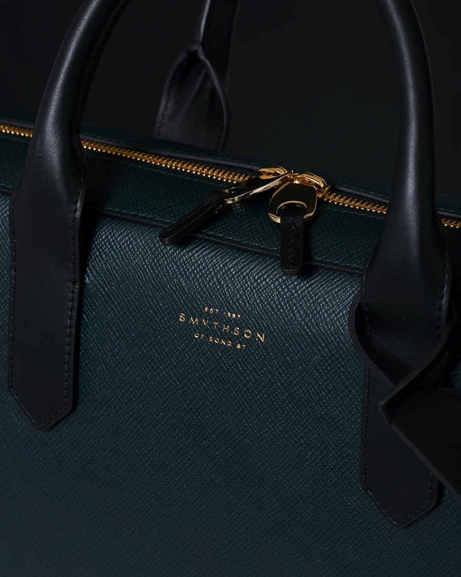 Herr | Smythson Maxi Panama Slim Briefcase Sage Green | Smythson | Maxi Panama Slim Briefcase Sage Green