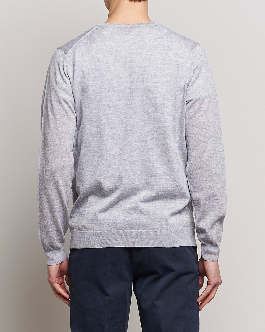 Herr | Tröjor | Stenströms | Merino Zegna Knitted Cardigan Light Grey