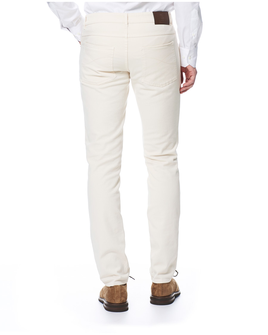 Herr | Byxor | Brunello Cucinelli | Slim Fit 5-Pocket Cotton Twill Pants Off White