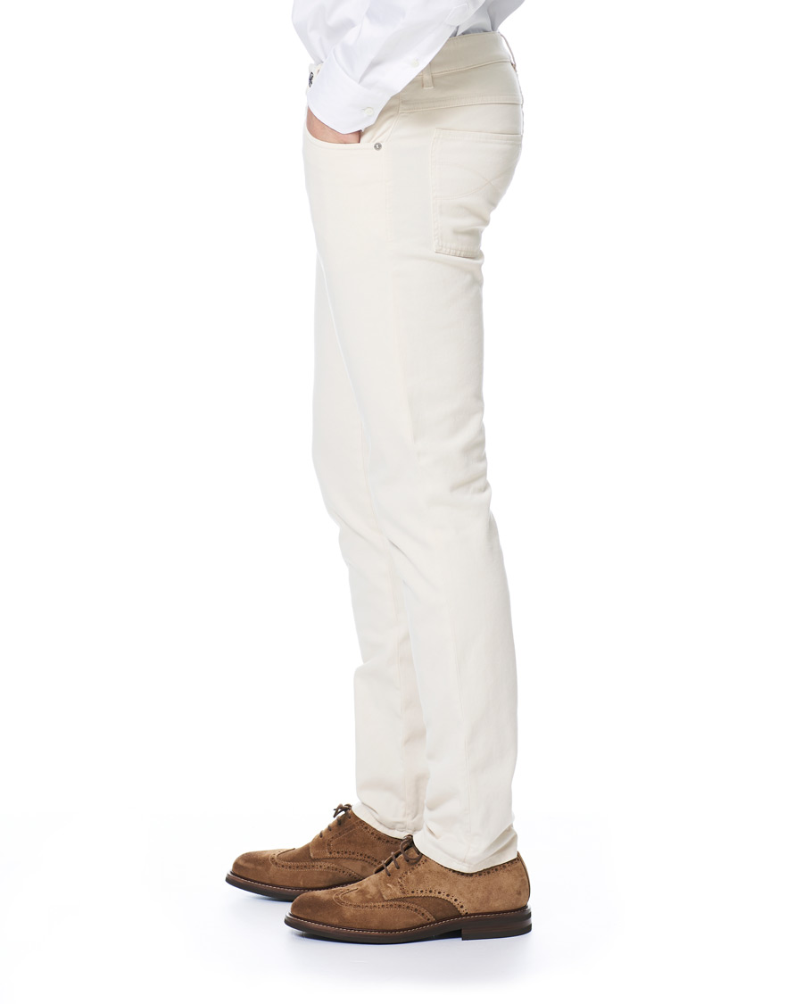 Herr | Byxor | Brunello Cucinelli | Slim Fit 5-Pocket Cotton Twill Pants Off White