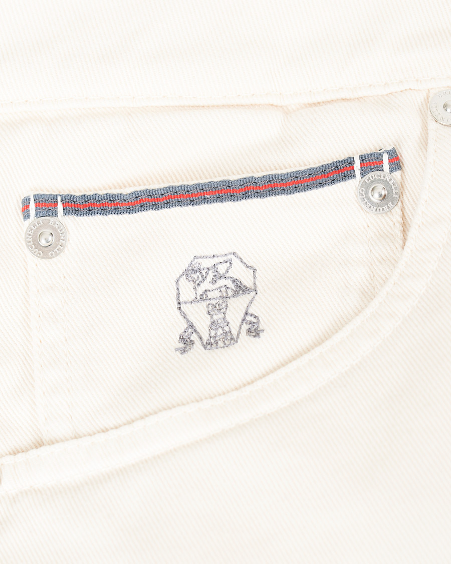 Herr | Byxor | Brunello Cucinelli | Slim Fit 5-Pocket Cotton Twill Pants Off White