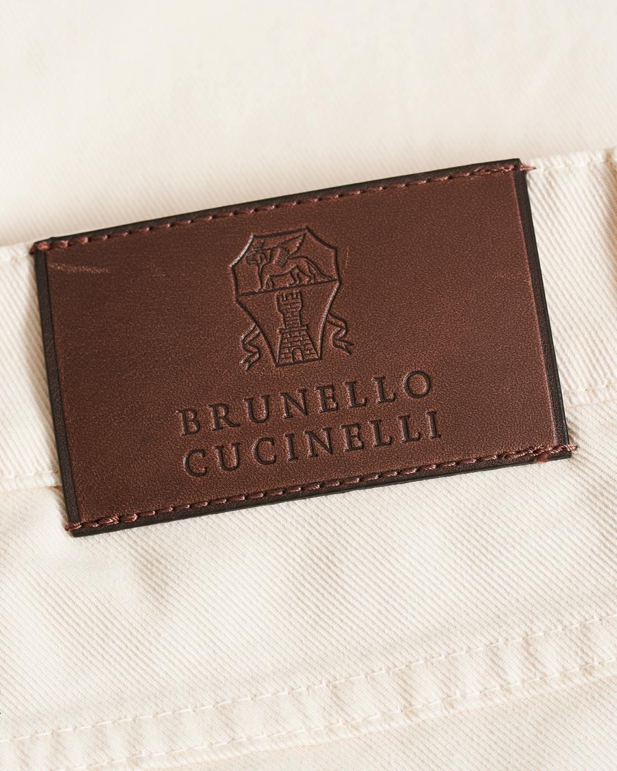 Herr | Byxor | Brunello Cucinelli | Slim Fit 5-Pocket Cotton Twill Pants Off White