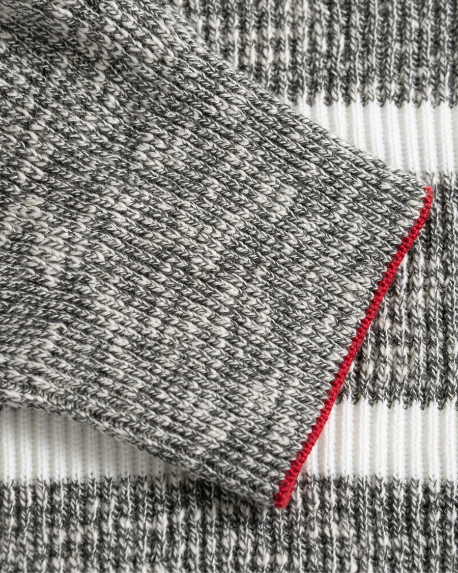 Herr | Tröjor | Brunello Cucinelli | Melange Striped Cotton Sweater Grey/White