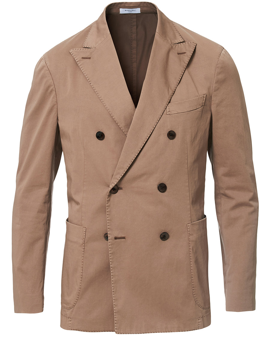 Herr | Kavajer | Boglioli | K Jacket Double Breasted Cotton Blazer Tobacco