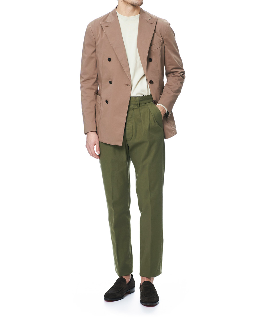 Herr | Kavajer | Boglioli | K Jacket Double Breasted Cotton Blazer Tobacco