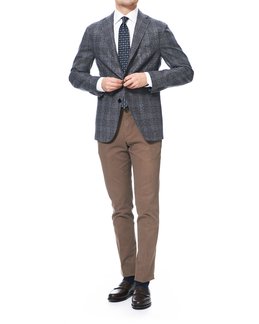 Herr | Kavajer | Boglioli | K Jacket Multicolour Overcheck Blazer Dark Blue