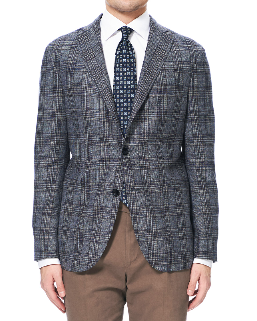 Herr | Kavajer | Boglioli | K Jacket Multicolour Overcheck Blazer Dark Blue