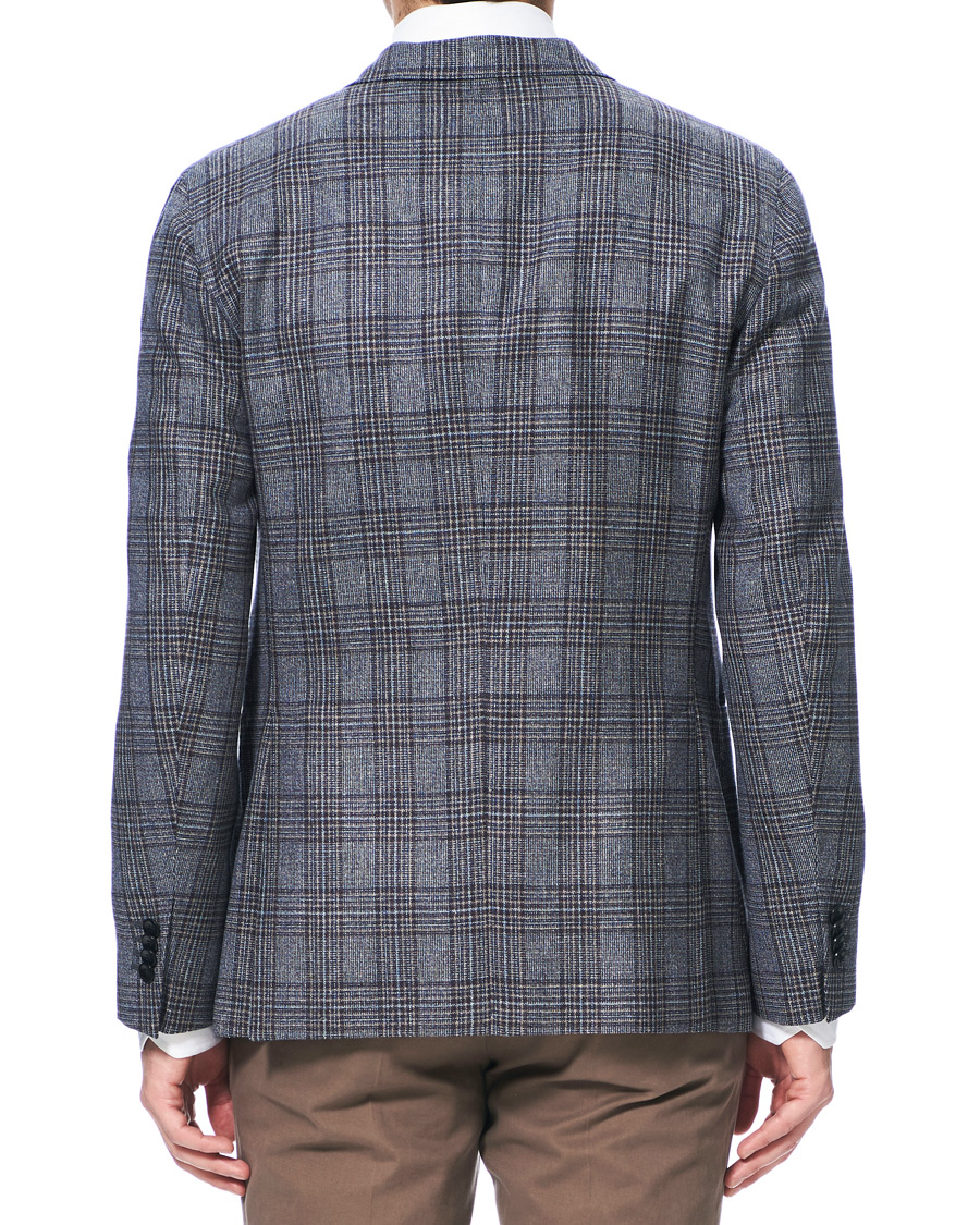 Herr | Kavajer | Boglioli | K Jacket Multicolour Overcheck Blazer Dark Blue