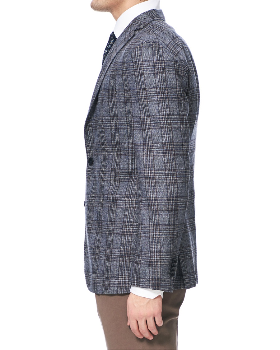Herr | Kavajer | Boglioli | K Jacket Multicolour Overcheck Blazer Dark Blue