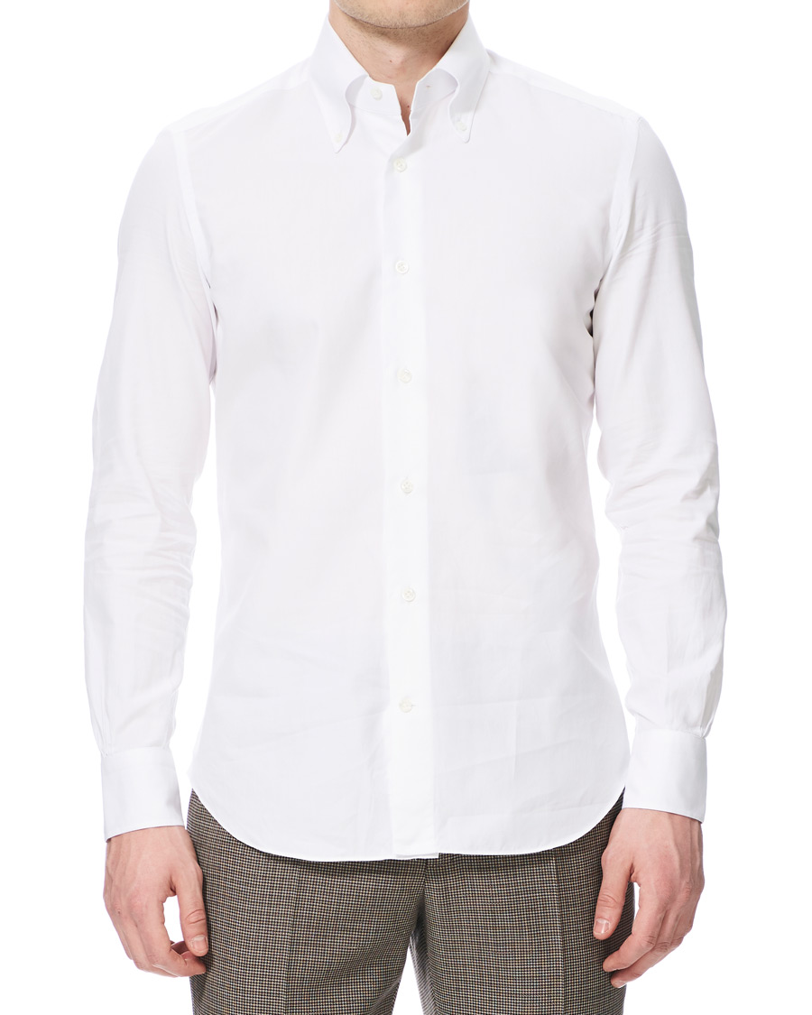 Herr | Skjortor | Mazzarelli | Soft Oxford Button Down Shirt White